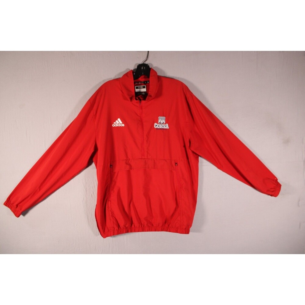 Adidas Cohea Baseball Red Windbreaker Jacket Men’s Medium M Bulldog Team Sports